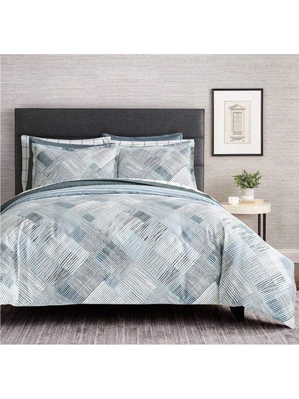 Scott Living 3Pc 100% Cotton Duvet Set Ambrose China Blue Queen/King